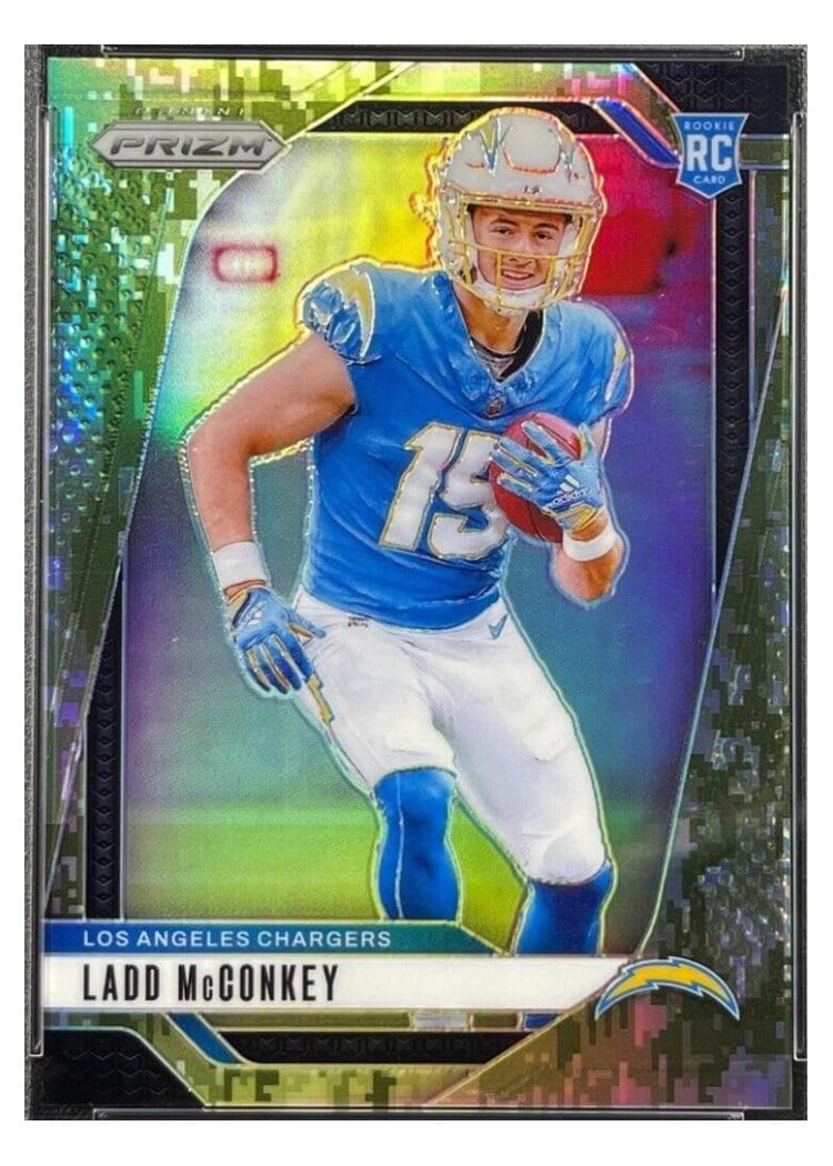 2024 Panini Prizm Base Set Ladd McConkey Forest Camo #365 card