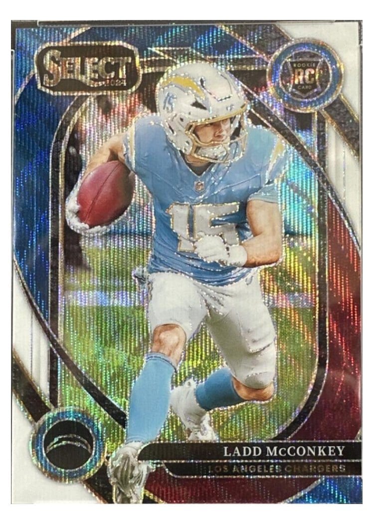 2024 Panini Select Base Set Ladd McConkey Tri-Color Prizm #268 card