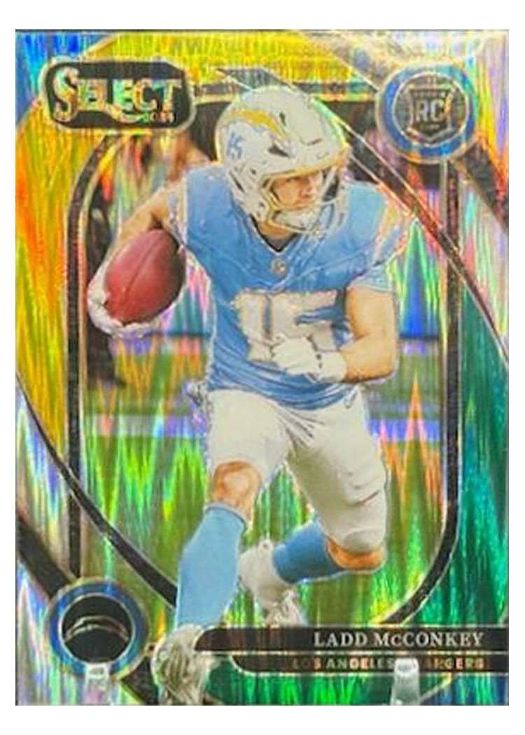 2024 Panini Select Base Set Ladd McConkey Green Mojo #268 card
