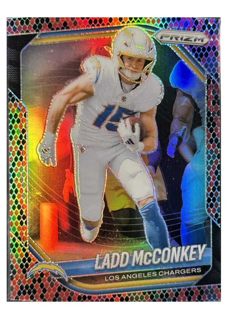 2025 Panini Prizm Base Set Ladd McConkey Snakeskin #18 card