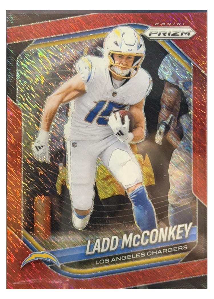 2025 Panini Prizm Base Set Ladd McConkey Purple Power #18 card