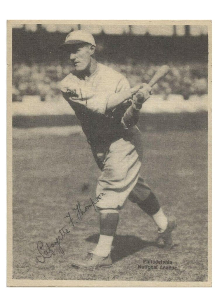 1929 R316 Kashin Publications Lafayette Thompson card