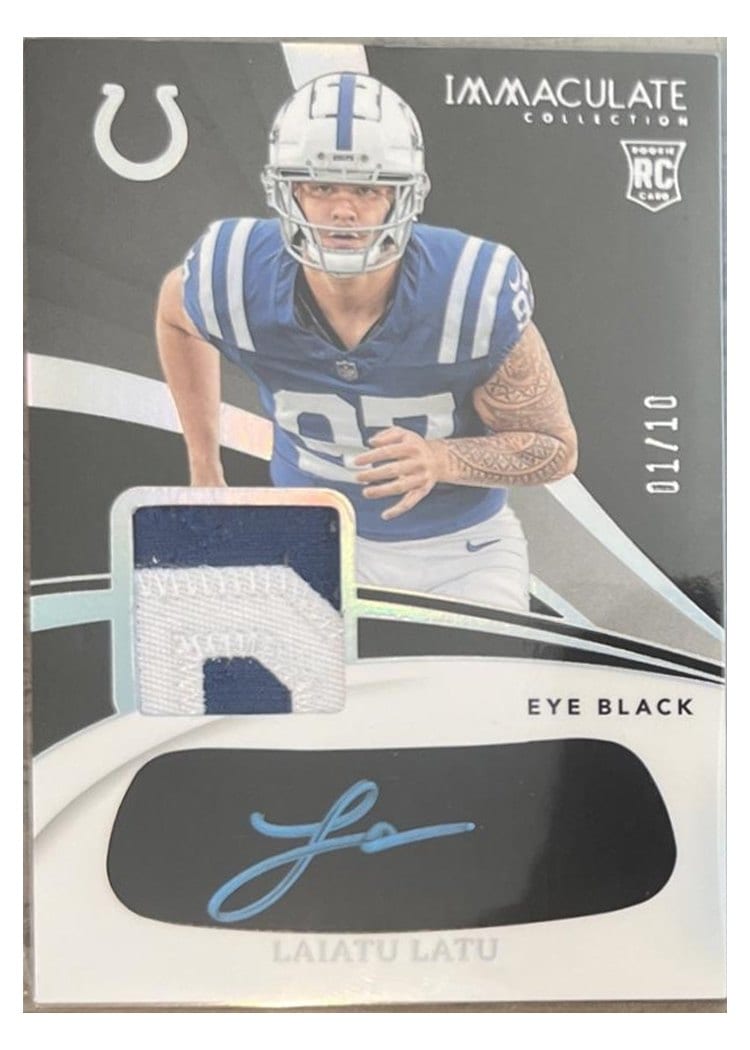 2024 Panini Immaculate Collection Immaculate Rookie Eye Black Jersey Laiatu Latu #29 card