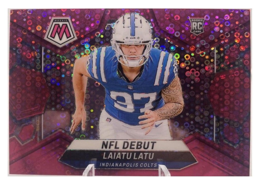 2024 Panini Mosaic Base Set Laiatu Latu No Huddle Pink #290 card