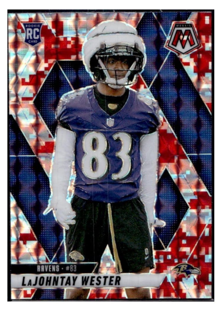 2025 Panini Mosaic Base Set LaJohntay Wester Camo Red #366 card