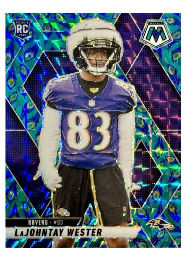 2025 Panini Mosaic Base Set LaJohntay Wester Choice Peacock #366 card