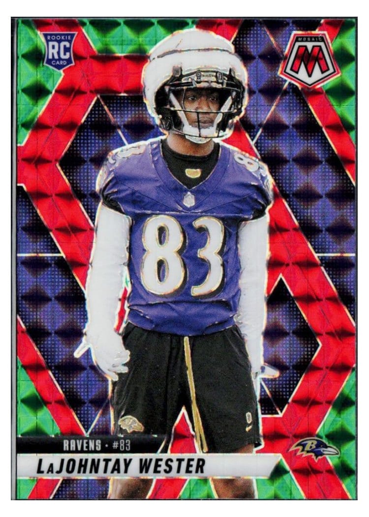 2025 Panini Mosaic Base Set LaJohntay Wester Choice Red Green #366 card