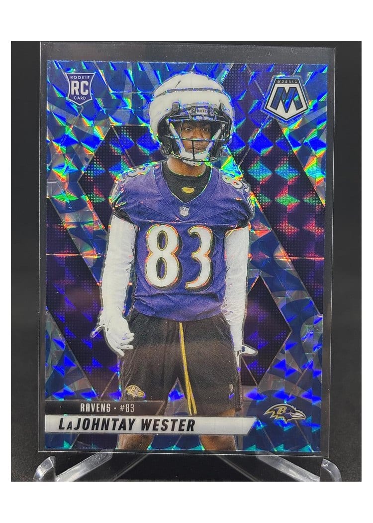 2025 Panini Mosaic Base Set LaJohntay Wester Reactive Blue #366 card