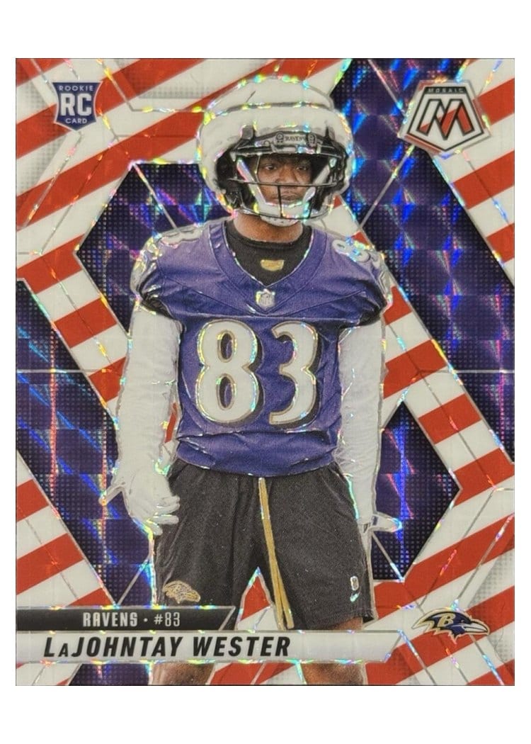 2025 Panini Mosaic Base Set LaJohntay Wester White Sparkle #366 card