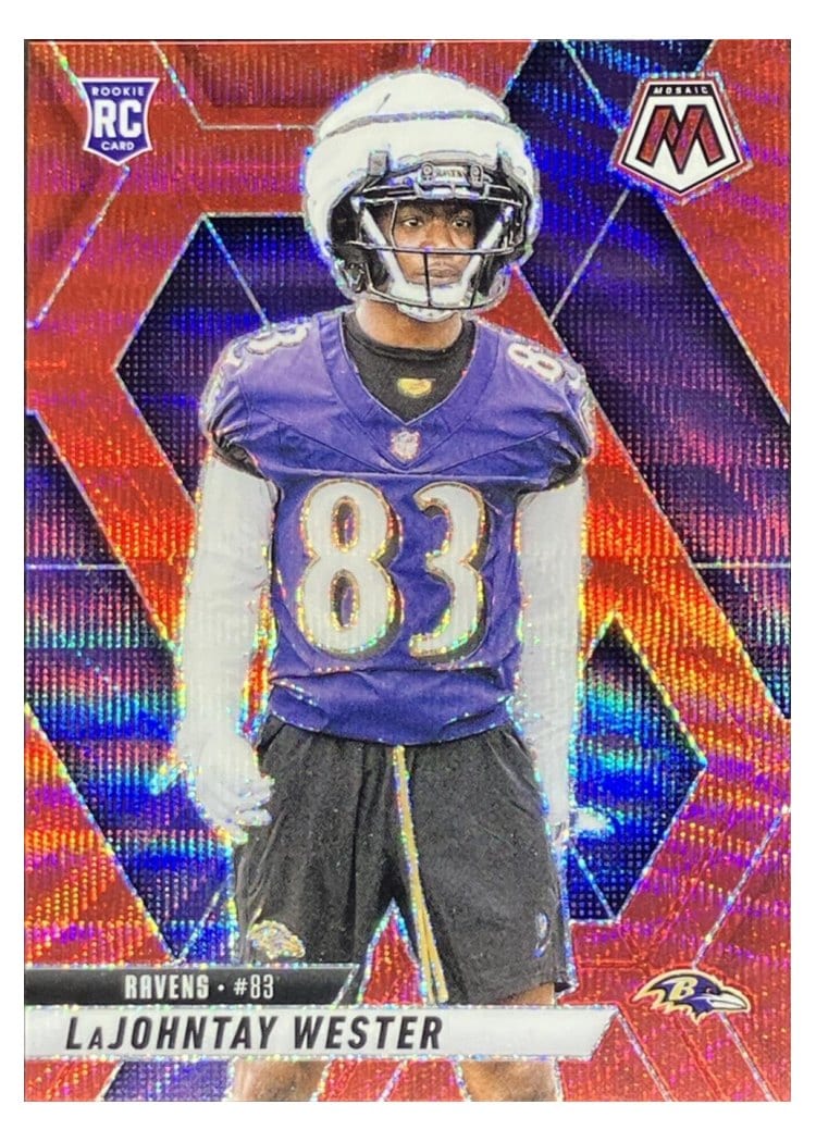 2025 Panini Mosaic Base Set LaJohntay Wester Red Wave #366 card
