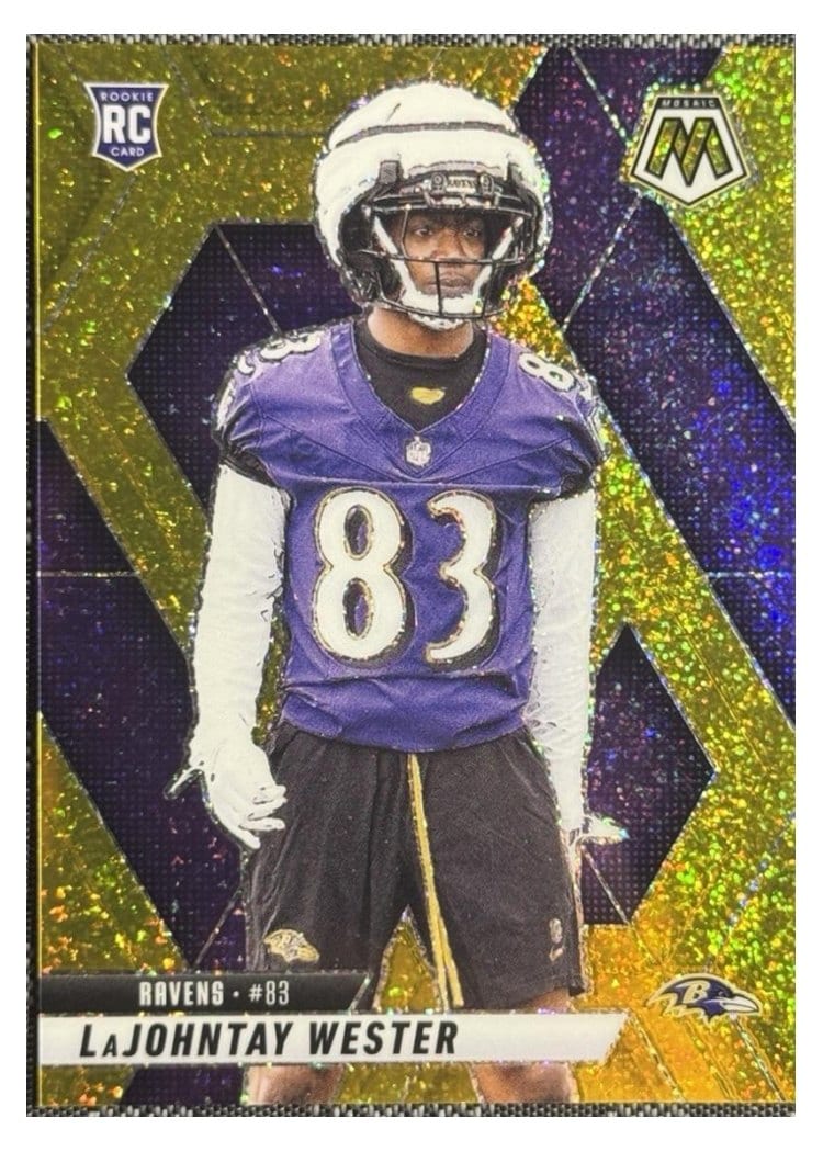 2025 Panini Mosaic Base Set LaJohntay Wester Gold Sparkle #366 card