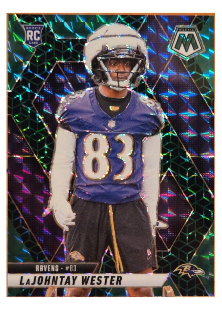 2025 Panini Mosaic Base Set LaJohntay Wester Green Spectris #366 card