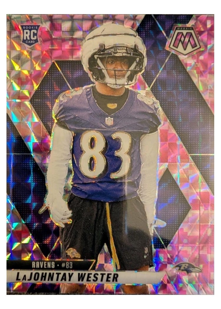 2025 Panini Mosaic Base Set LaJohntay Wester Pink Fluorescent #366 card