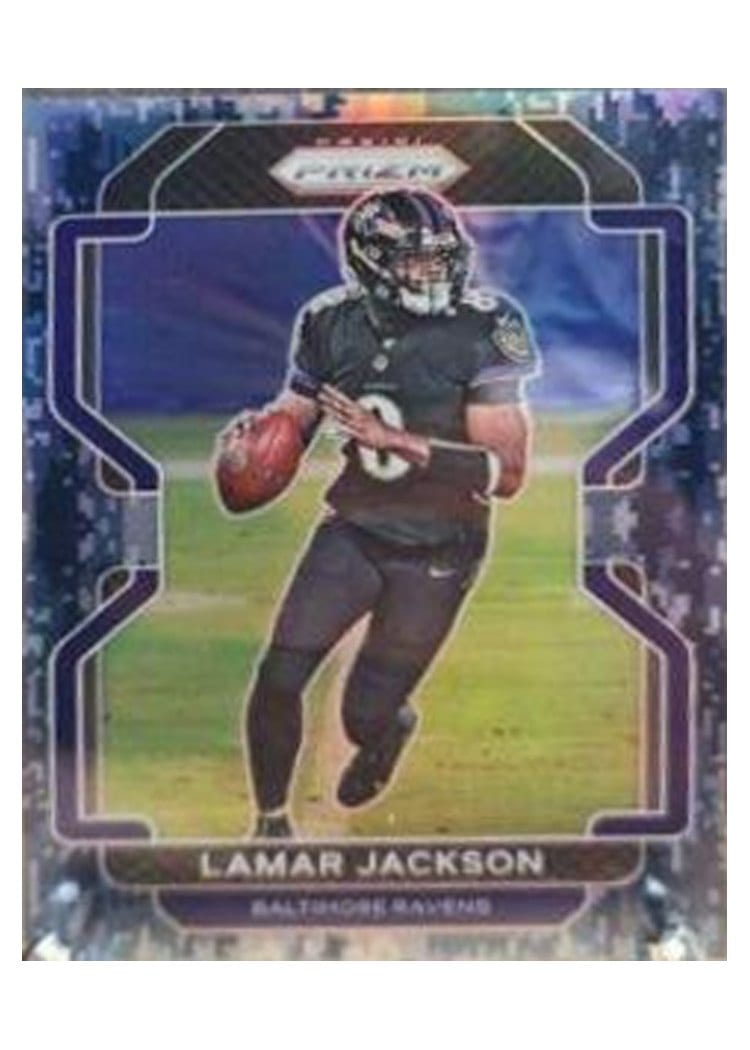 2021 Panini Prizm Base Set Lamar Jackson Blue Prizm #282 card