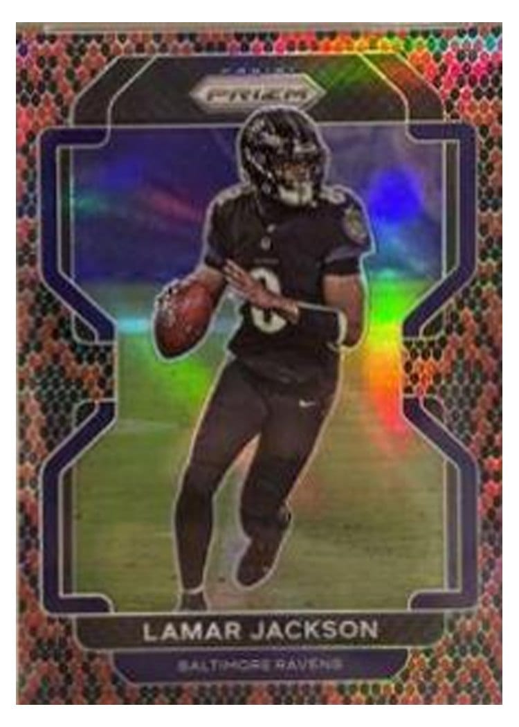 2021 Panini Prizm Base Set Lamar Jackson #282 card