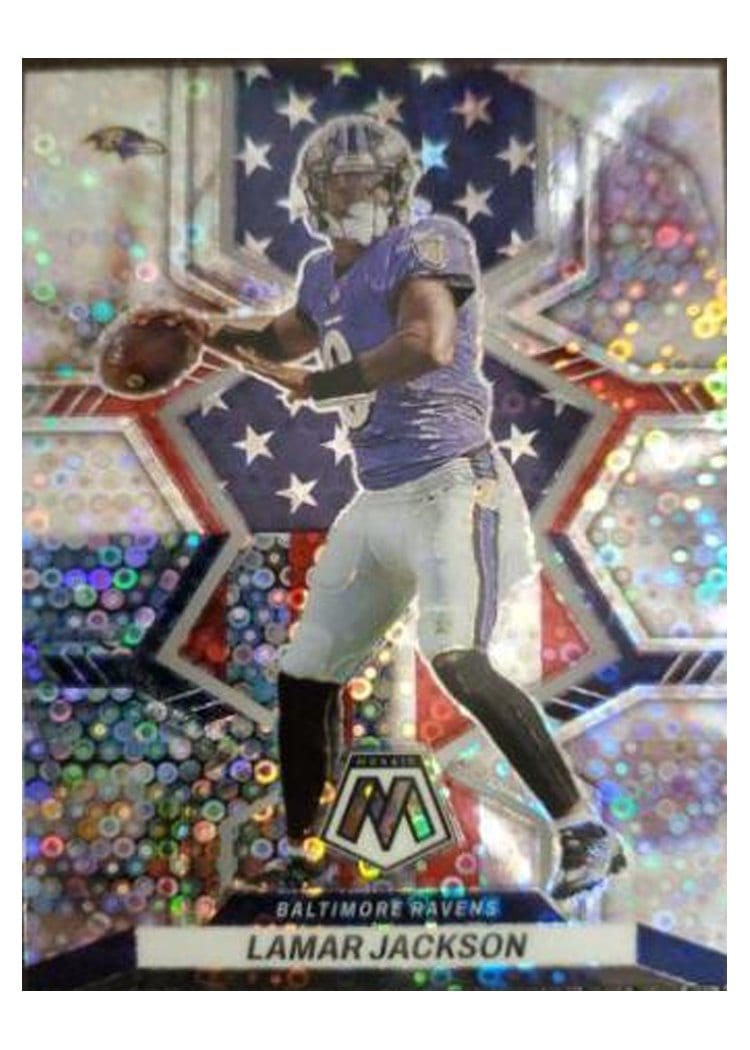 2022 Panini Mosaic Lamar Jackson No Huddle Silver #259 card