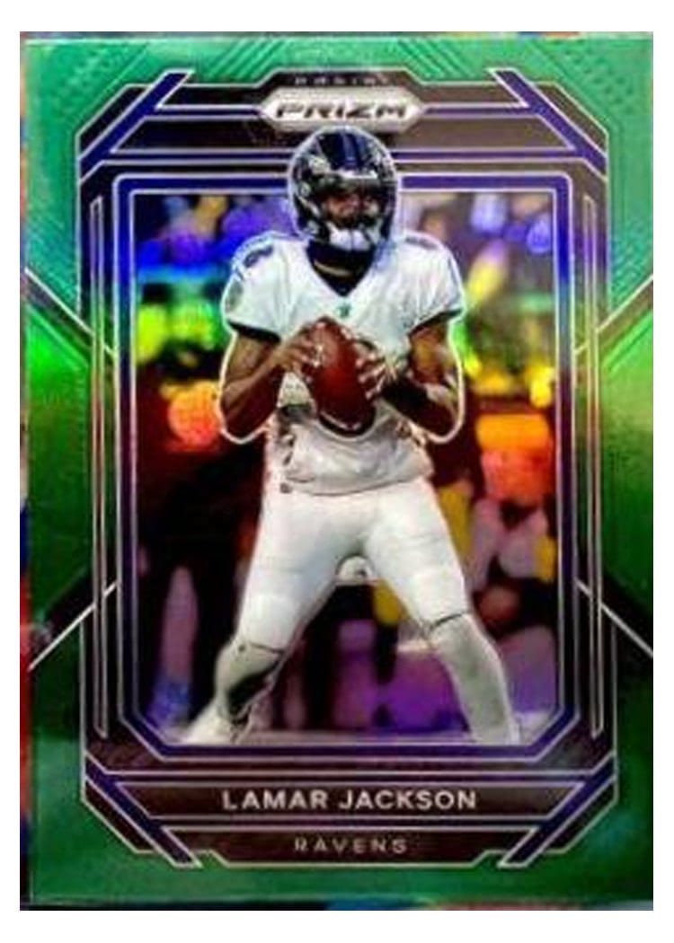 2022 Panini Prizm Base Set Lamar Jackson Green #19 card