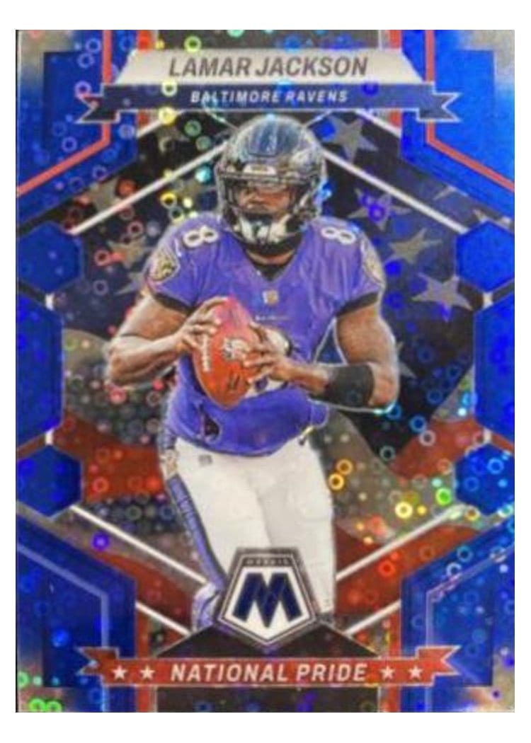 2023 Panini Mosaic Base Set Lamar Jackson No Huddle Blue #260 card