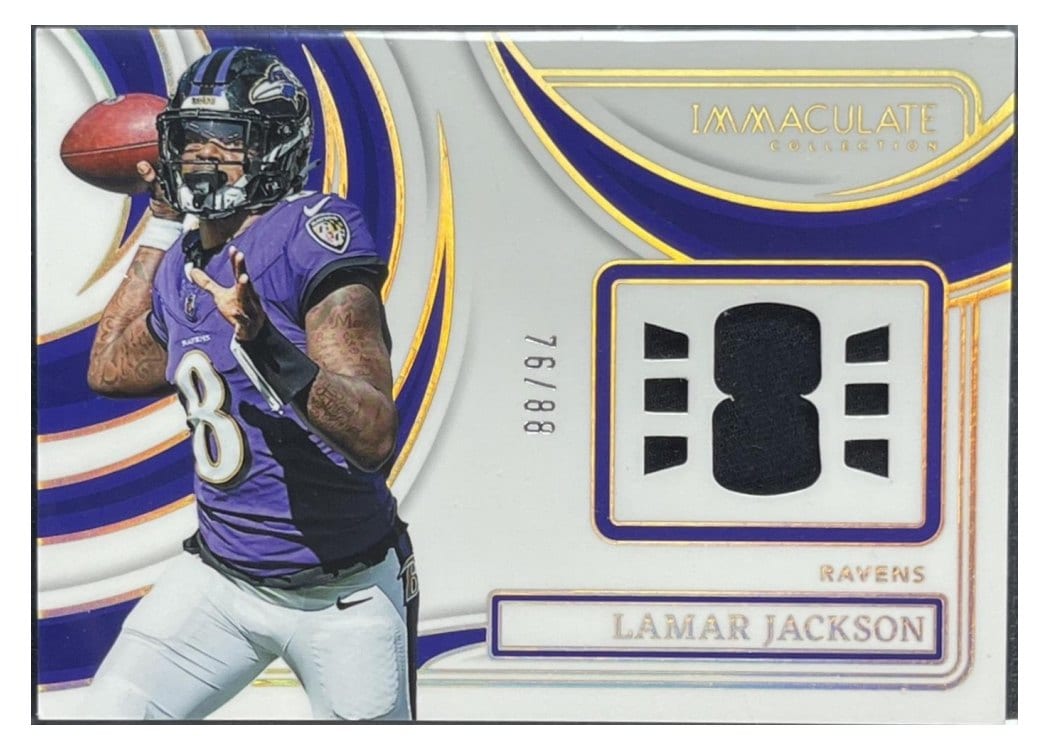 2024 Panini Immaculate Collection Immaculate Numbers Memorabilia Lamar Jackson #12 card