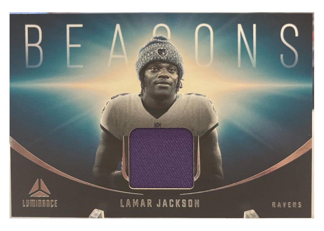 2024 Panini Luminance Beacons Relics Lamar Jackson #BEA-LJN card
