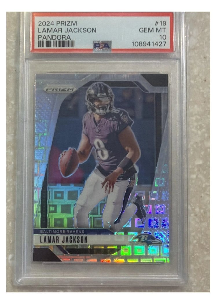 2024 Panini Prizm Base Set Lamar Jackson Pandora #19 card