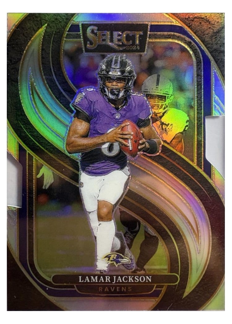 2024 Panini Select Lamar Jackson Silver Prizm Die-Cut #121 card