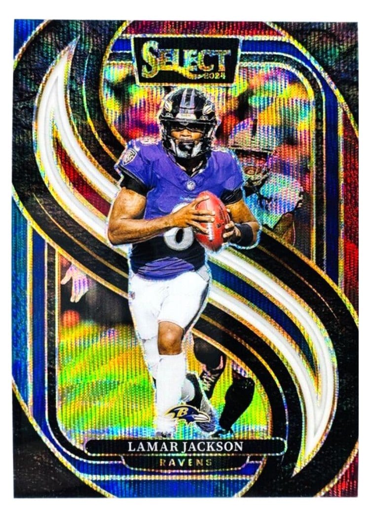 2024 Panini Select Lamar Jackson Tri-Color Prizm #121 card