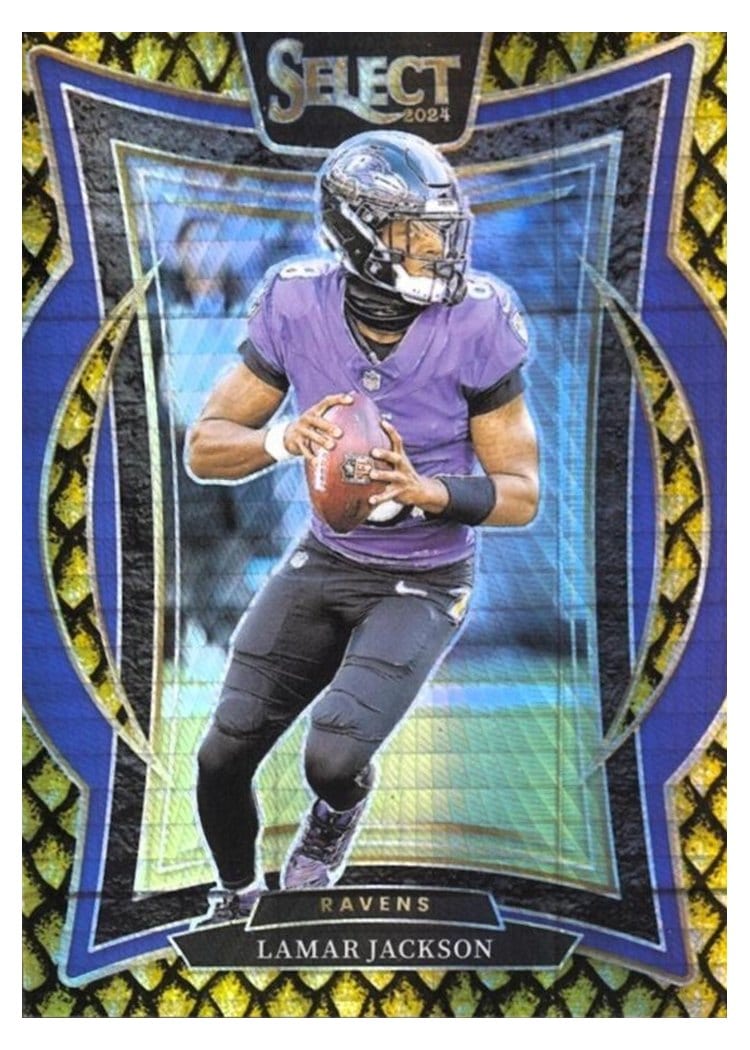 2024 Panini Select Lamar Jackson Gold Dragon Scale Prizm #35 card