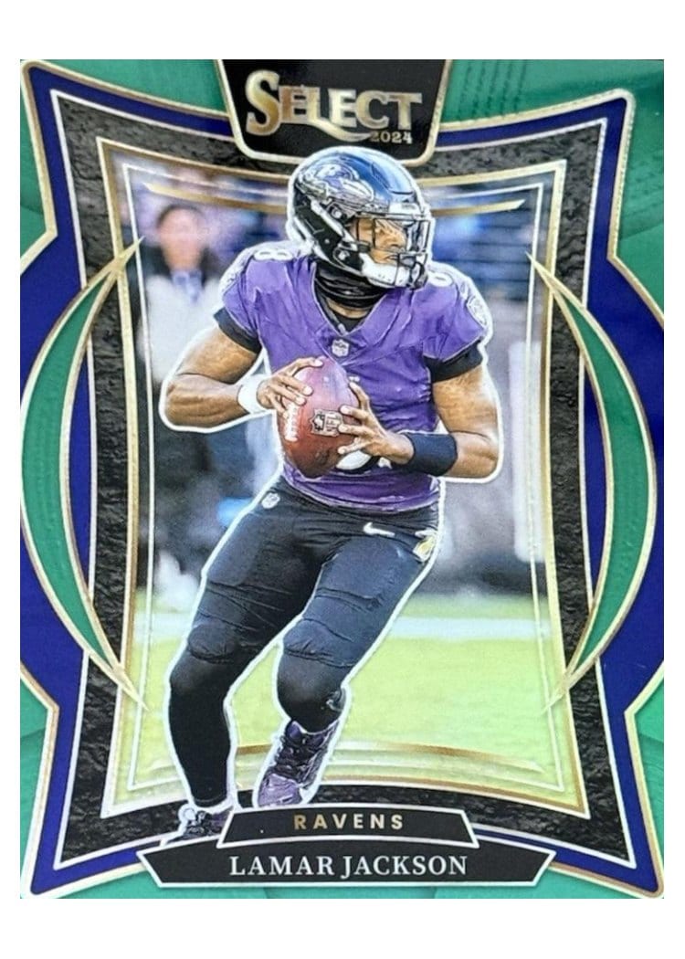 2024 Panini Select Lamar Jackson Green Prizm #35 card