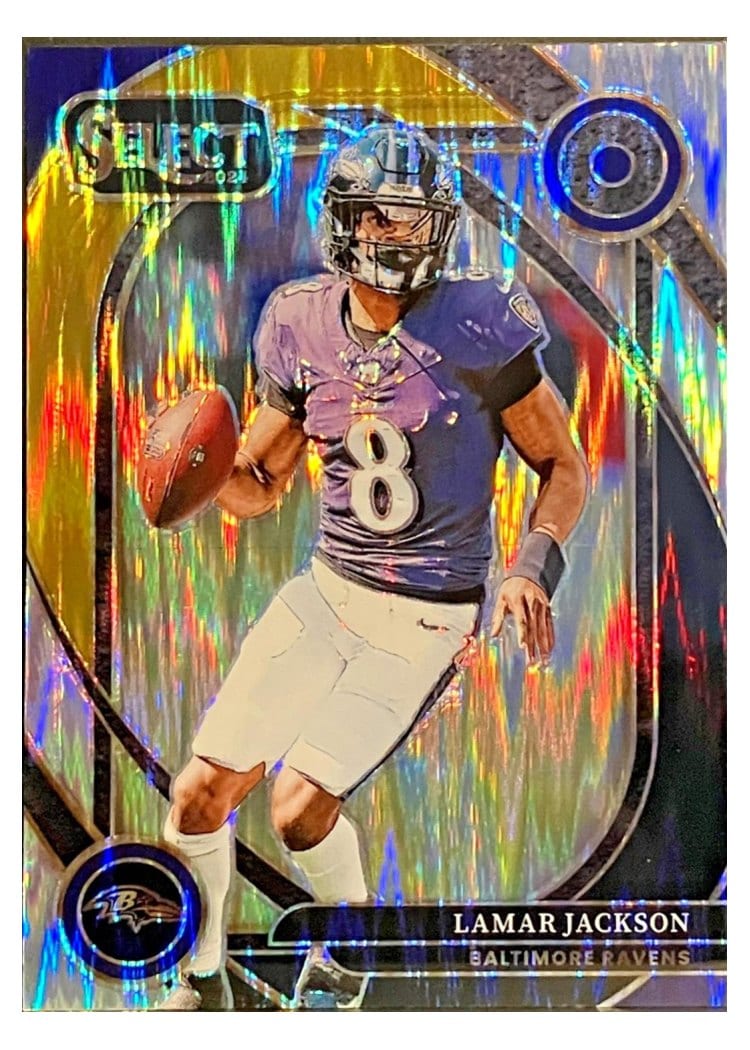2024 Panini Select Base Set Lamar Jackson Black Prizm Shock #227 card