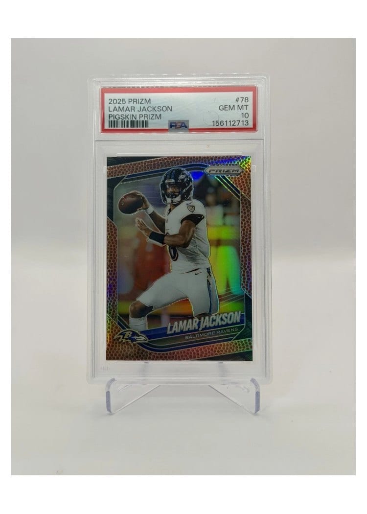 2025 Panini Prizm Base Set Lamar Jackson Pigskin #78 card