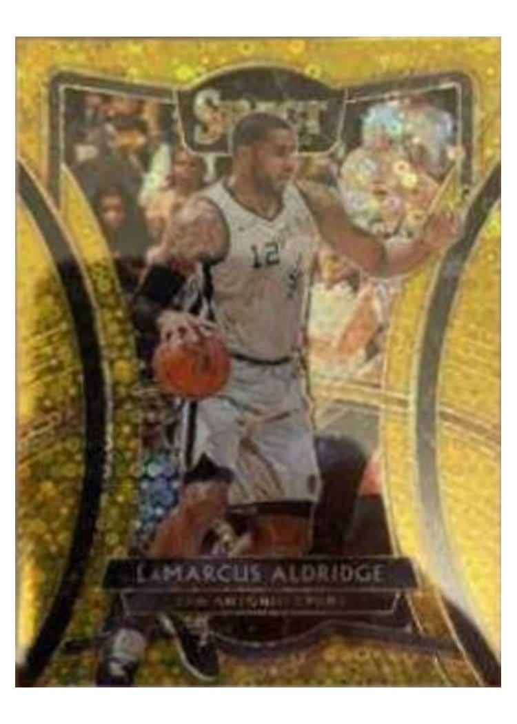 2019-20 Panini Select Base Set LaMarcus Aldridge Gold Disco Prizm #153 card