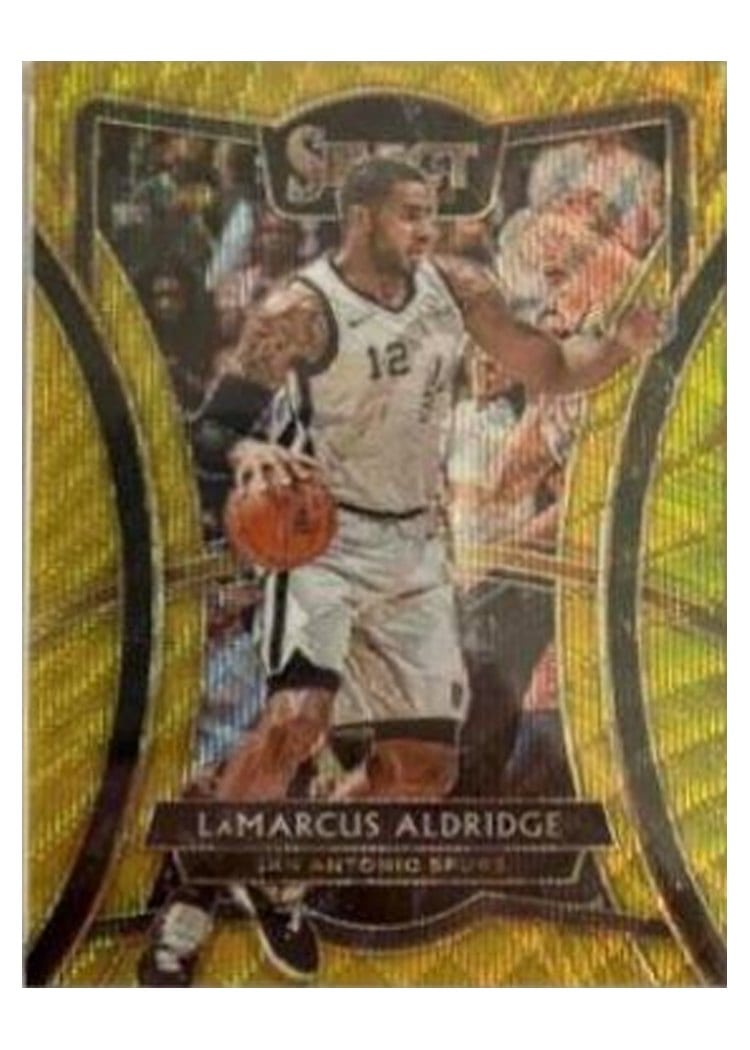 2019-20 Panini Select Base Set LaMarcus Aldridge Gold Wave #153 card