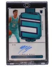 2020 Panini National Treasures LaMelo Ball Patch Autograph #130 card