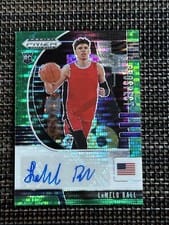 2020 Panini Prizm Draft Picks Autographs LaMelo Ball Green Pulsar #PA-LB card