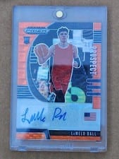 2020 Panini Prizm Draft Picks Autographs LaMelo Ball Orange Pulsar #PA-LB card