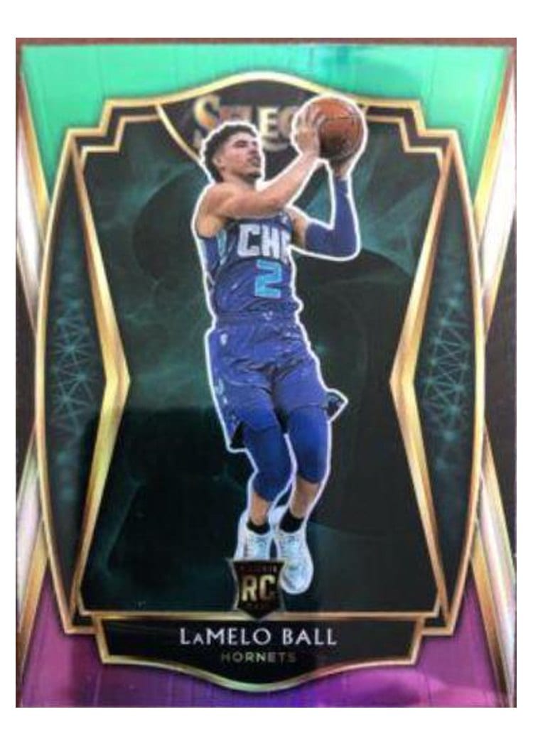 2020 Panini Select LaMelo Ball Green White Purple #183 card