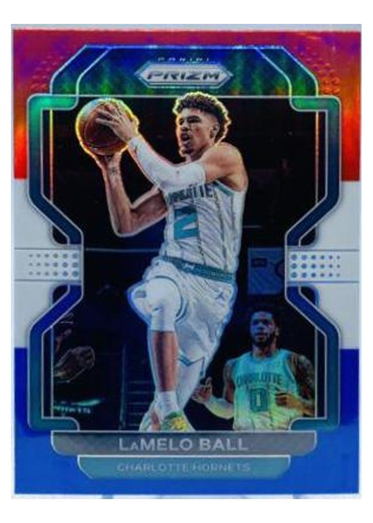 2021-22 Panini Prizm Base Set LaMelo Ball Blue Wave #185 card