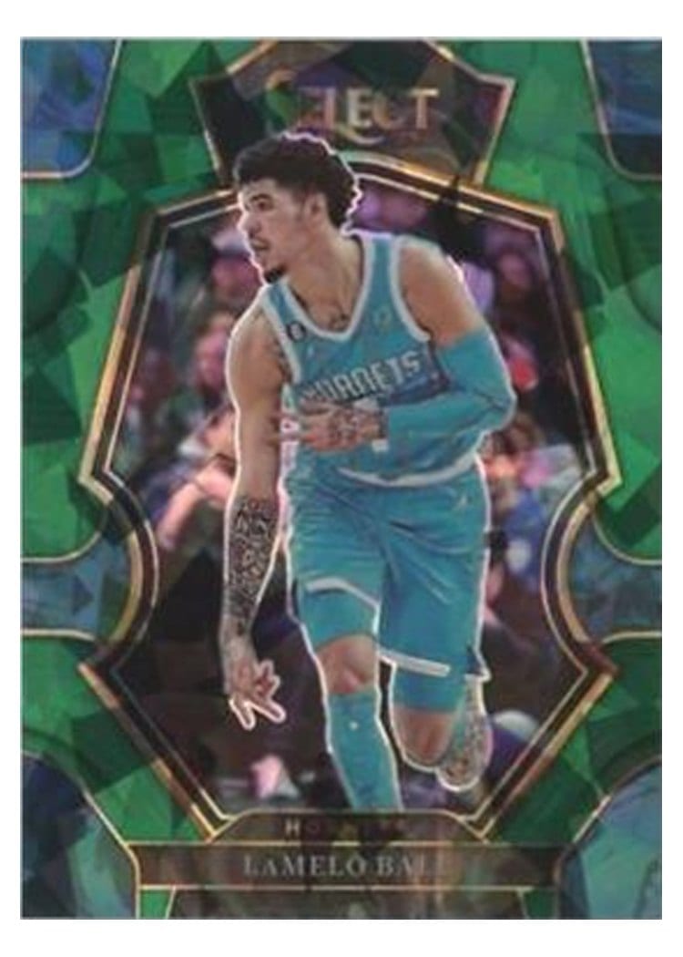 2022-23 Panini Select Base Set LaMelo Ball Green Ice Prizm #141 card