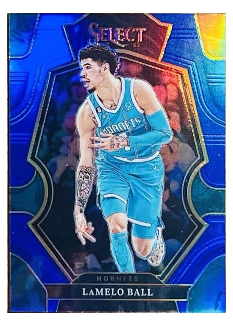 2022-23 Panini Select Base Set LaMelo Ball Green Shock Prizm #141 card