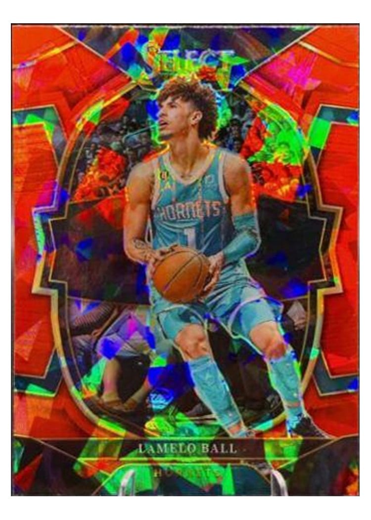 2022 Panini Select LaMelo Ball Red Cracked Ice Prizm #41 card