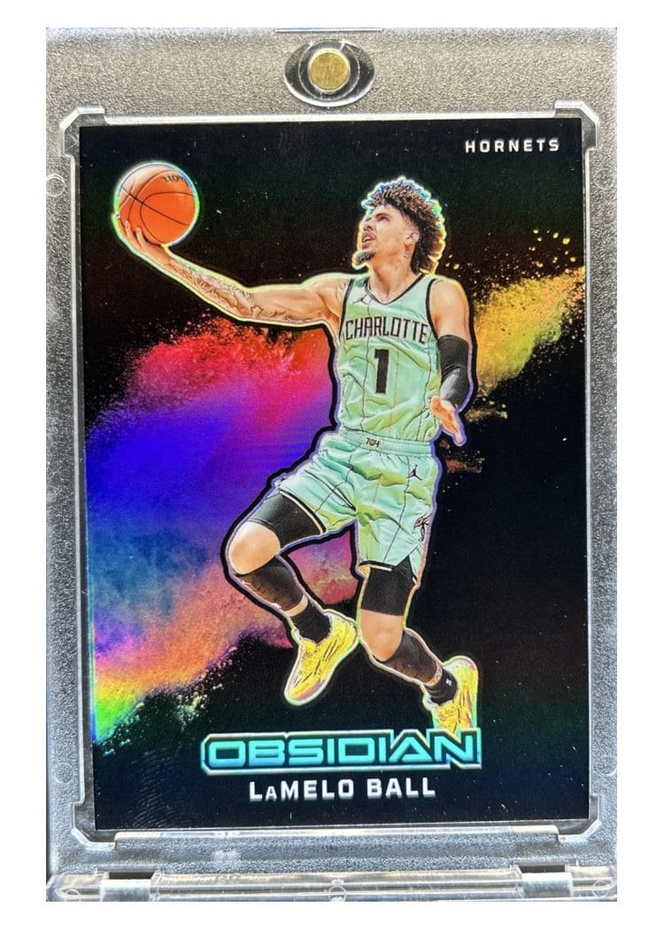 2024-25 Panini Obsidian International Black Color Blast LaMelo Ball #7 card