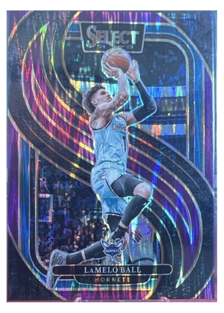 2024-25 Panini Select Base Set LaMelo Ball Purple Flash Prizm #147 card