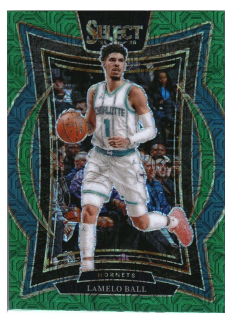 2024-25 Panini Select Base Set LaMelo Ball Green Mojo Prizm #31 card