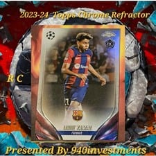 2023 Topps Chrome UEFA Club Lamine Yamal #64 card
