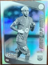 2025 Topps UEFA Lamine Yamal Black White Raindrops #10 card