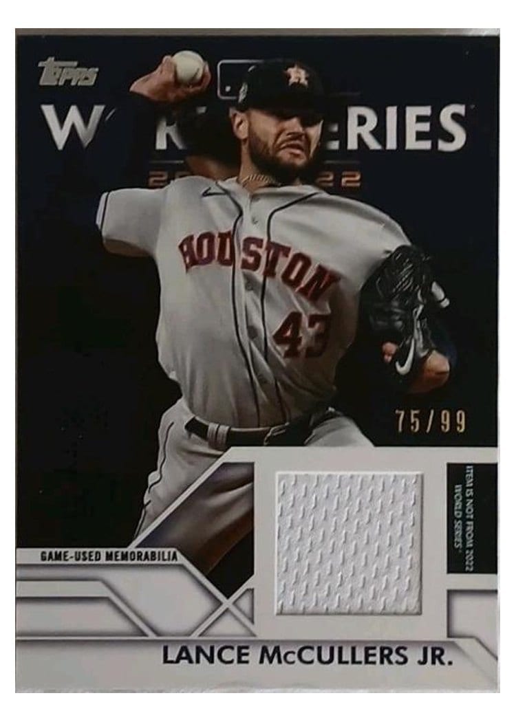 2023 Topps World Series Champion Relics Lance McCullers Jr. #WCR-LM card
