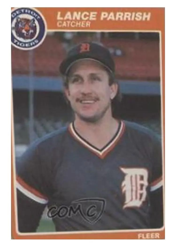 1985 Fleer Lance Parrish #19 card