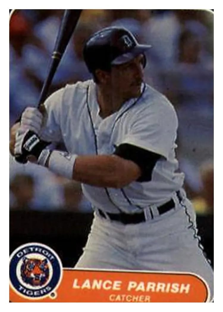 1986 Fleer Mini Lance Parrish #49 card