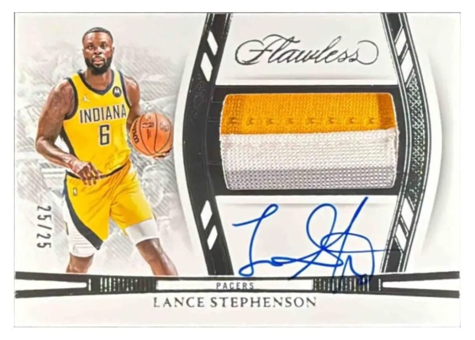 2023 Panini Flawless Horizontal Patch Auto Lance Stephenson #33 card